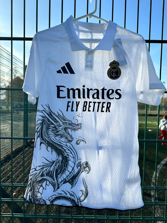 Real Madrid Dragon Sketch White & Black